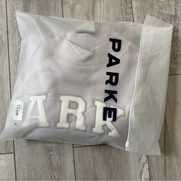 💜RARE💜 PARKE 2026 Valentines Varsity Mockneck Lavender+White size small medium - Picture 5 of 11